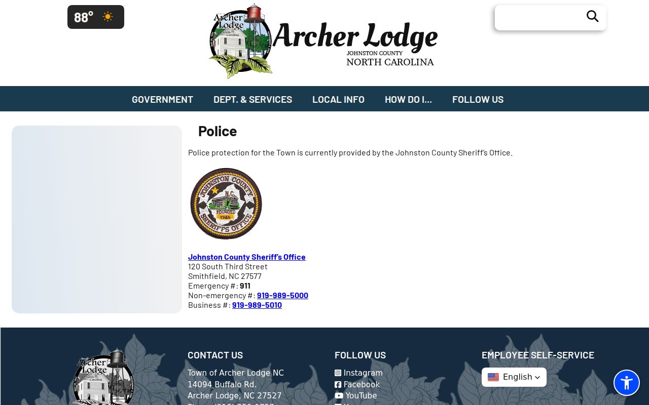 Johnston County Archer Lodge court records Sheriff service source
