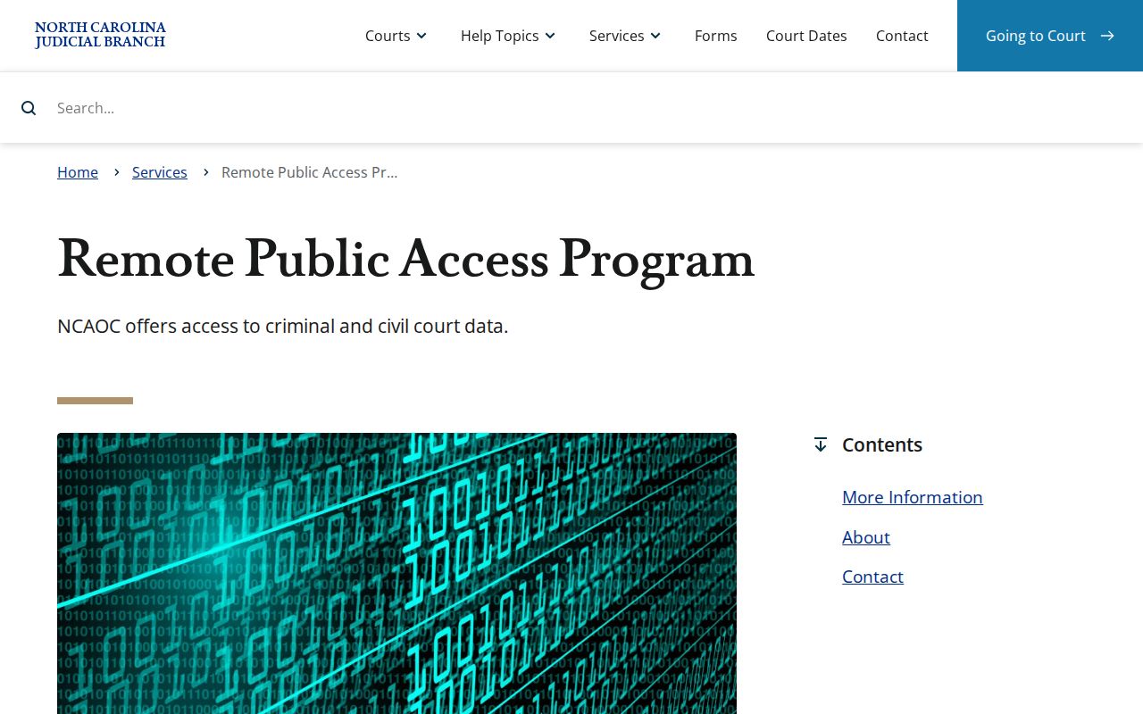 Johnston County case search remote public access program overview