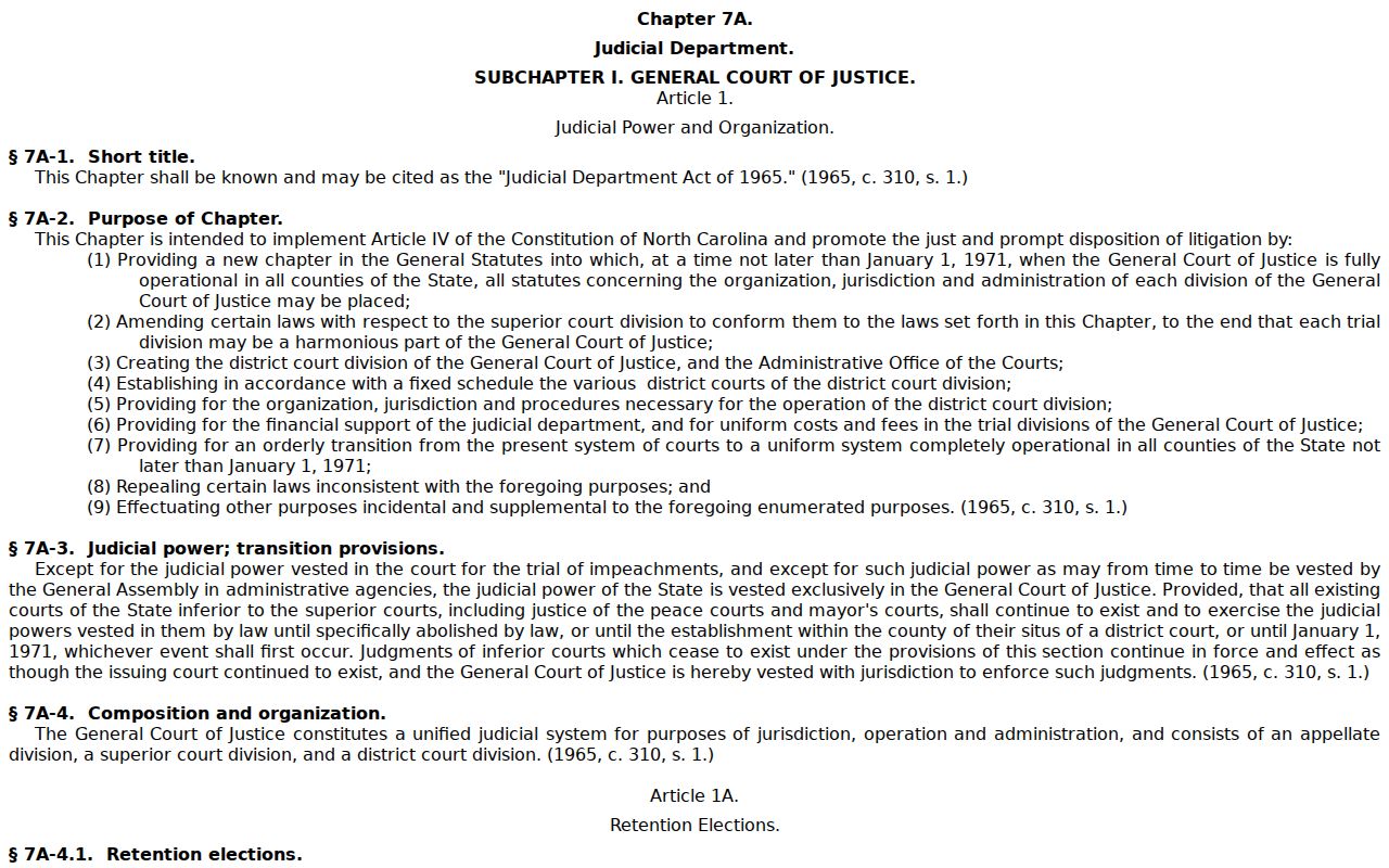 Johnston County civil docket court jurisdiction reference