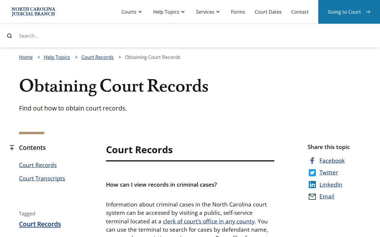 Johnston County court records official court records guidance