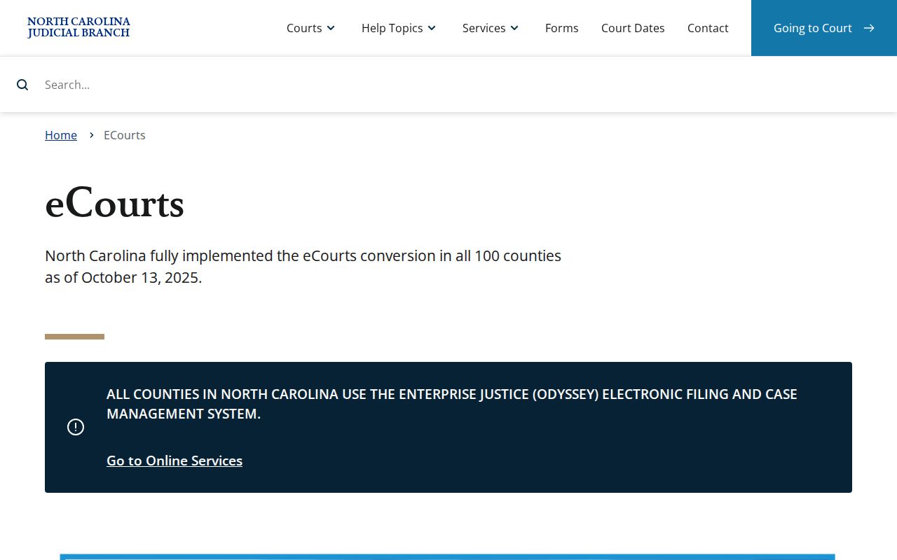 Johnston County court docket eCourts statewide system information