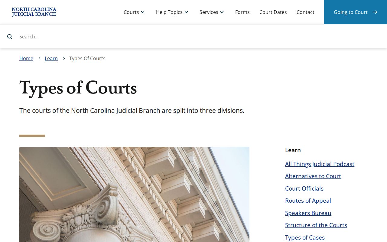 Johnston County court docket North Carolina court types reference